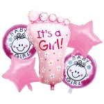 Balony Zestaw Stopa It's A Girl 5 Elementów