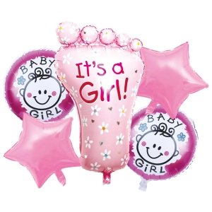 Balony Zestaw Stopa It's A Girl 5 Elementów