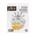 Balony Zestaw Korona Srebrna 8 Elementów 
