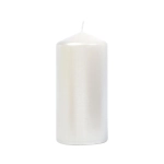 Świeca Gładka Słupek 7x15cm Metalik - Perłowy