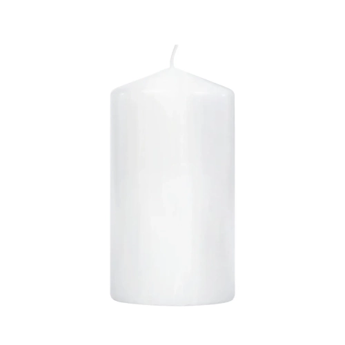Świeca Gładka Słupek 8x15cm - Biały
