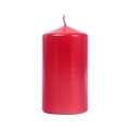 Świeca Gładka Słupek 8x15cm Metalik - Czerwony