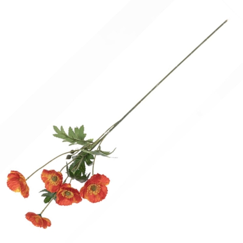 Mak Sztuczny Gałązka 60cm - Pomarańczowy