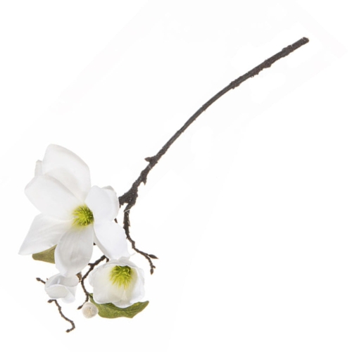 Magnolia Sztuczna Gałązka 43cm - Biały