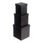 Pudełko Flower Box Papierowy Kwadrat kpl. 3szt - Czarny