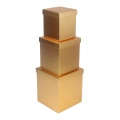 Pudełko Flower Box Papierowy Kwadrat kpl. 3szt - Złoty