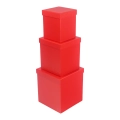 Pudełko Flower Box Papierowy Kwadrat kpl. 3szt - Czerwony