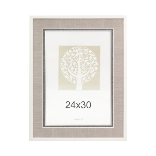 Ramka do Zdjęć Velvet 24x30cm - Biały/Beżowy
