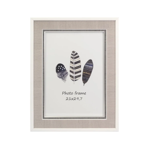 Ramka do Zdjęć Velvet 21x29,7cm - Biały/Beżowy