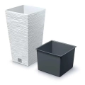 Doniczka Plastikowa Furu Square z Wkładem 35x66cm - Biały
