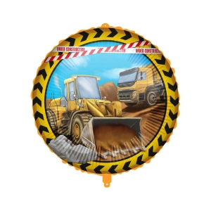 Balon Foliowy Okrągły Auta Budowlane 46cm