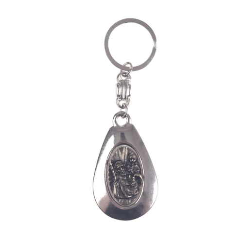 Brelok Metalowy Łezka 5cm Św. Krzysztof