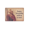 Modlitwa Kierowcy Samoprzylepna Drewno Św. Krzysztof 5x7cm