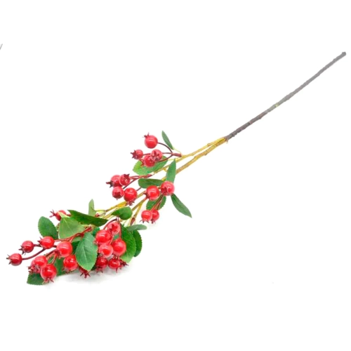 Gałązka Dekoracyjna Sztuczny Głóg Czerwony 56cm