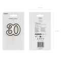 Świeczka Urodzinowa Cyfra 30 Czarny Kontur 5,5cm