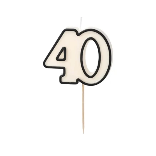 Świeczka Urodzinowa Cyfra 40 Czarny Kontur 5,5cm