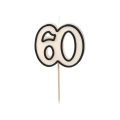 Świeczka Urodzinowa Cyfra 60 Czarny Kontur 5,5cm