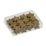 Gwiazdki Brokatowe Płaskie Złote 2,5cm kpl. 48szt