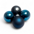 Bombki Szklane 100mm Kartonik kpl. 4szt Błysk/Mat - Granatowy