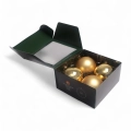 Bombki Szklane 100mm Kartonik kpl. 4szt Błysk/Mat - Jasny Złoty