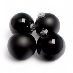 Bombki Szklane 100mm Kartonik kpl. 4szt Błysk/Mat - Czarny
