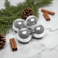 Bombki Szklane 100mm Kartonik kpl. 4szt Błysk - Srebrny