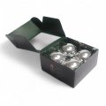 Bombki Szklane 100mm Kartonik kpl. 4szt Błysk - Srebrny