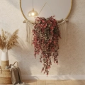 Eukaliptus Sztuczna Gałązka Wisząca 100cm - Zielony/Bordowy