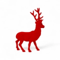 Figurka Renifer Flokowany 40cm - Czerwony