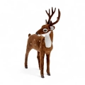 Figurka Świąteczna Renifer Welurowy 37cm - Brązowy