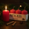 Świeca Zapachowa Spiced Christmas Słupek 4x7cm kpl. 4szt - Jabłko/Cynamon