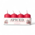 Świeca Zapachowa Spiced Christmas Słupek 4x7cm kpl. 4szt - Jabłko/Cynamon