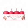 Świeca Zapachowa Spiced Christmas Słupek 4x7cm kpl. 4szt - Ciastko Korzenne