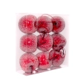 Sztuczne Jabłka Oszronione Czerwone 4cm kpl. 9szt 