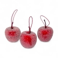 Sztuczne Jabłka Oszronione Czerwone 4cm kpl. 9szt 