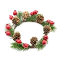 Stroik Świąteczny z Głogiem i Szyszkami 13cm