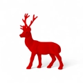 Figurka Renifer Flokowany 28cm - Czerwony