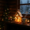 Świąteczna Chatka z Piernika LED 19x29cm