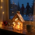 Świąteczna Chatka z Piernika LED 19x29cm