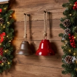 Dzwonek Metalowy na Sznurku 14cm - Czerwony