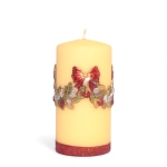 Świeca Girlanda Słupek 7x13cm - Kremowy