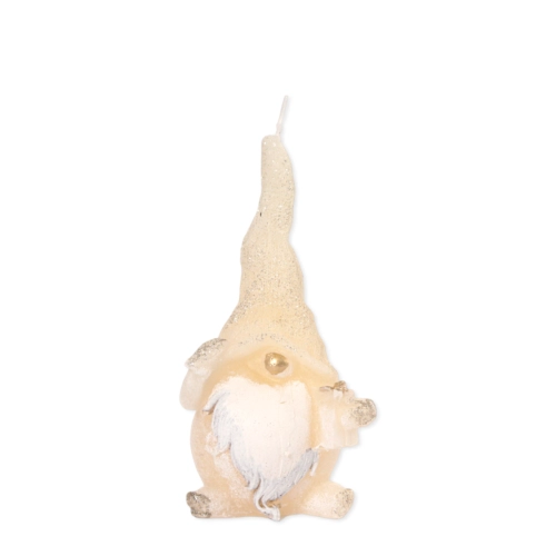 Świeca Figurka Gnom 8x14cm - Kremowy