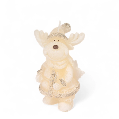 Świeca Figurka Łoś 9x14cm - Kremowy