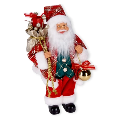 Figurka Świąteczna Mikołaj z Bombką 30cm