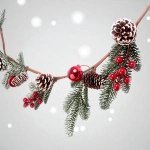 Girlanda Świąteczna Świerk z Szyszkami 142cm