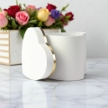 Pudełko Flower Box Papierowy Serce 14,5cm - Biały