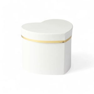 Pudełko Flower Box Papierowy Serce 14,5cm - Biały