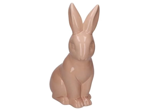 Figurka Zając Ceramiczny 31cm - Łososiowy