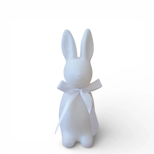 Figurka Zając Wielkanocny Flokowany 30cm - Biały