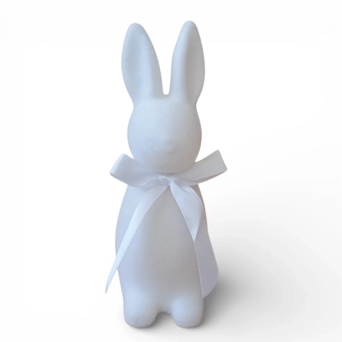 Figurka Zając Wielkanocny Flokowany 48cm - Biały